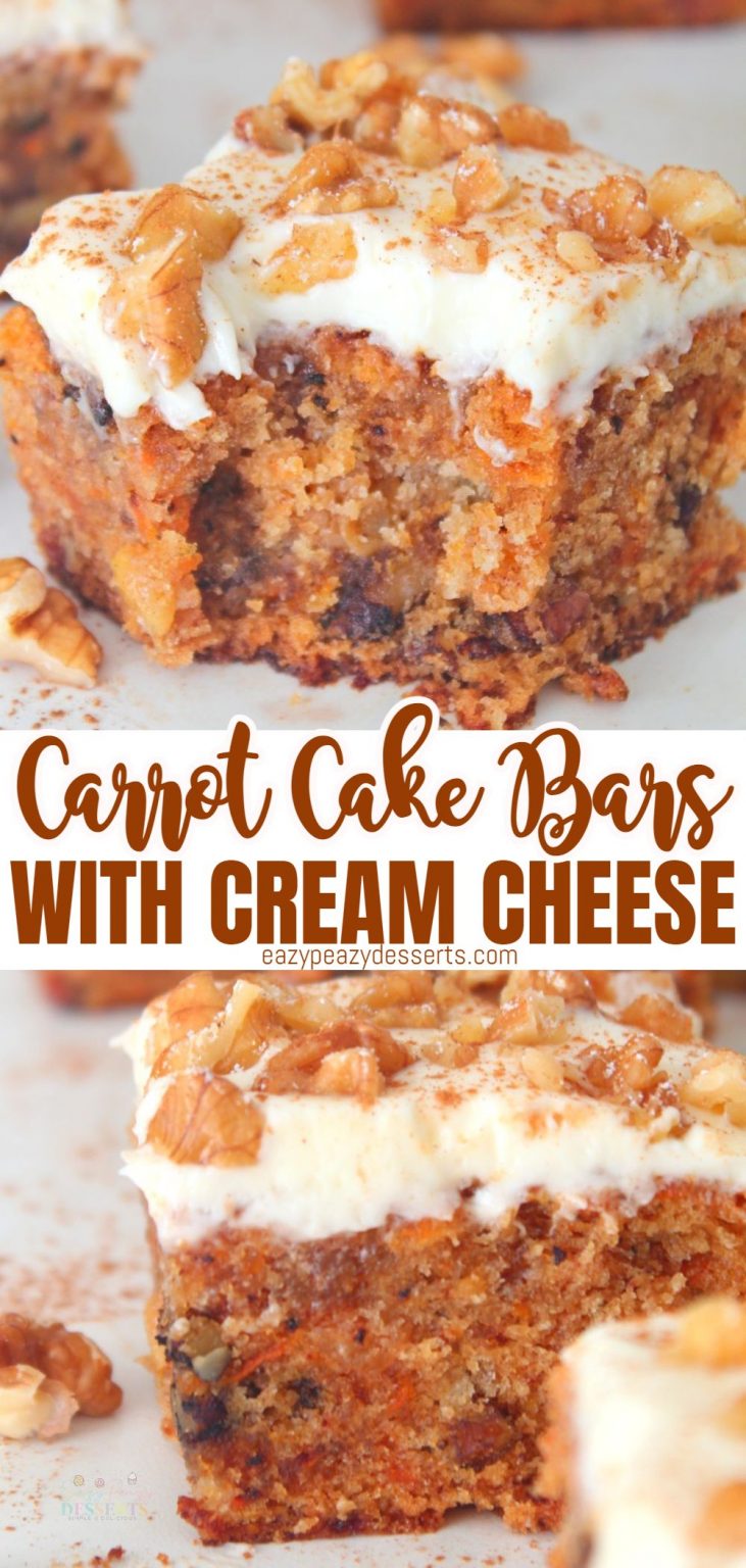 Easiest Carrot Cake Bars You Should Make Today - Eazy Peazy Desserts