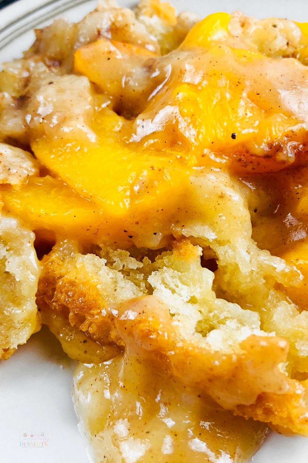 Peach cobbler with canned peaches