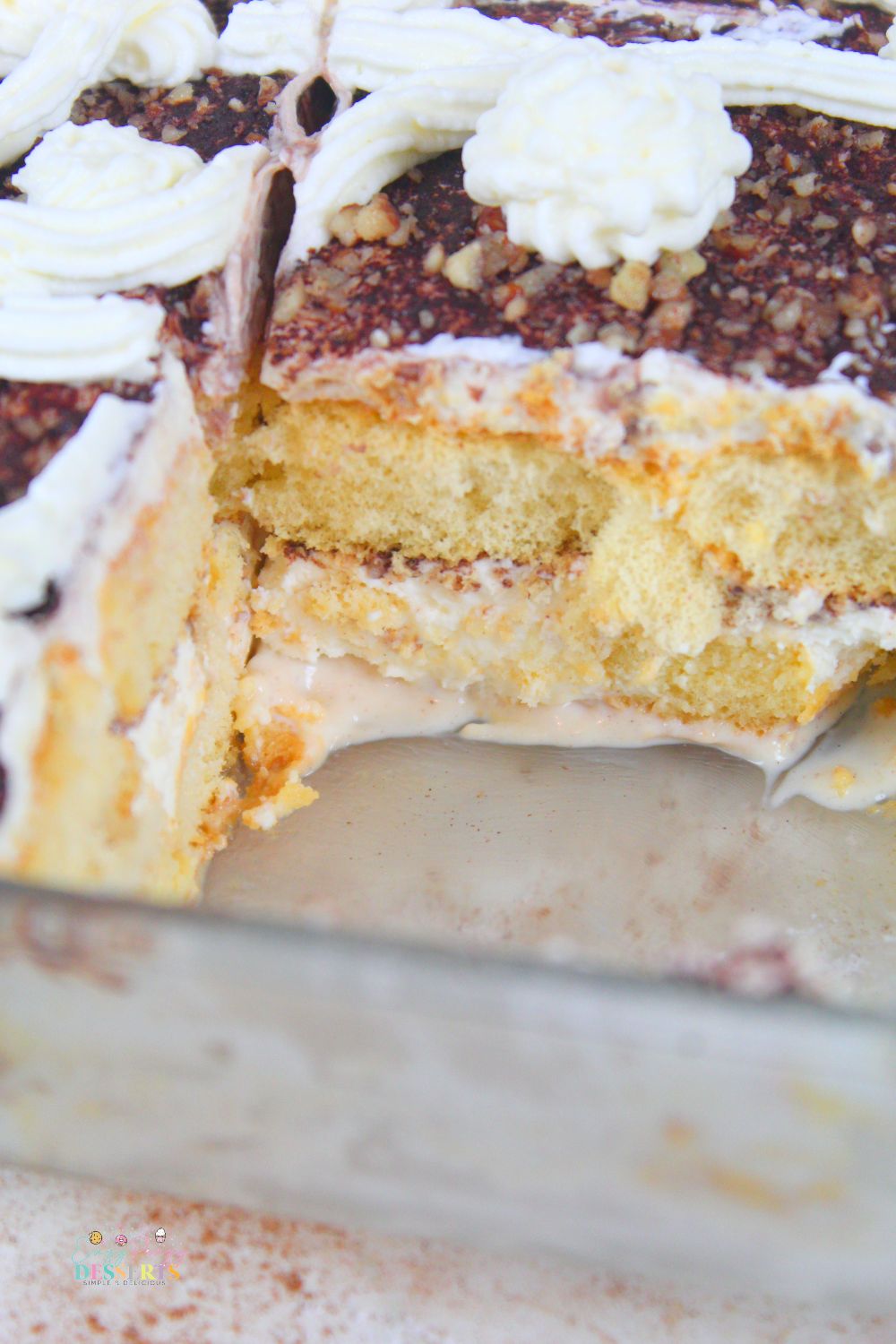 Image of tiramisu cake recipe using eggnog