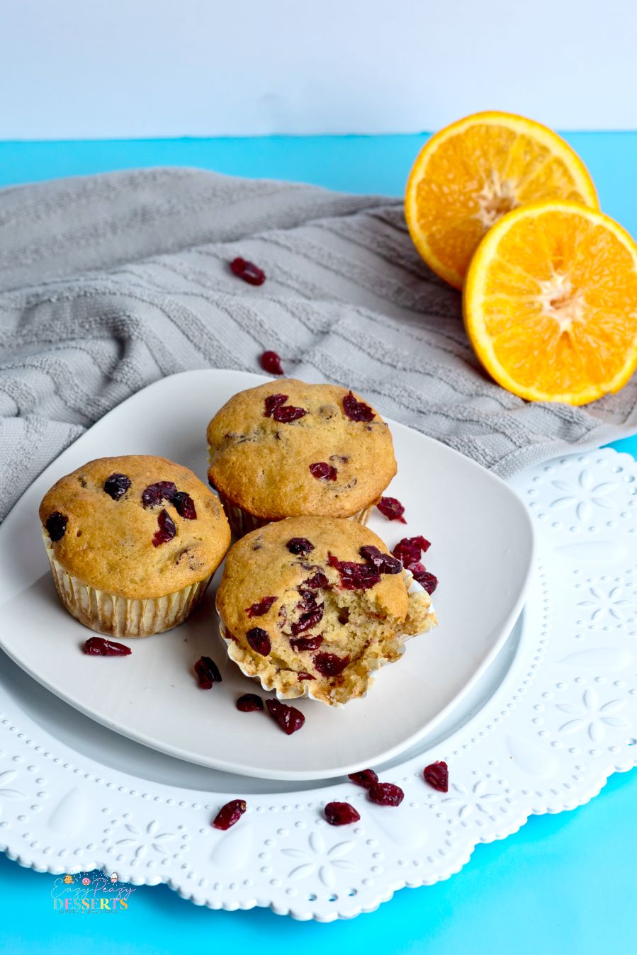 Vegan orange cranberry muffins