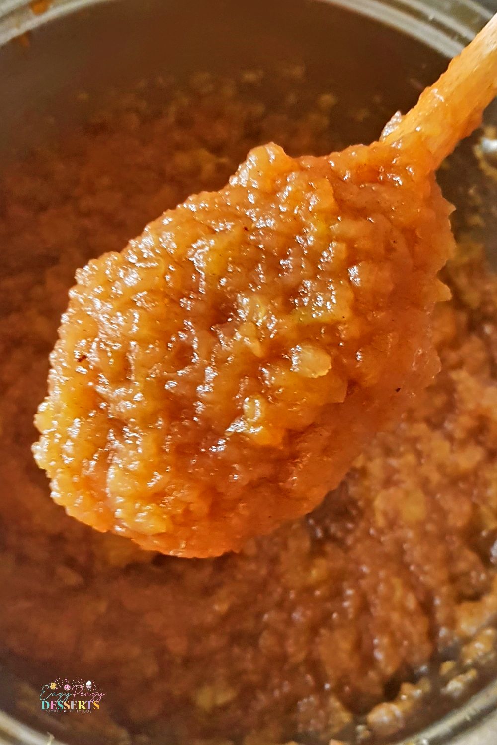 Close up image of applesauce made at home