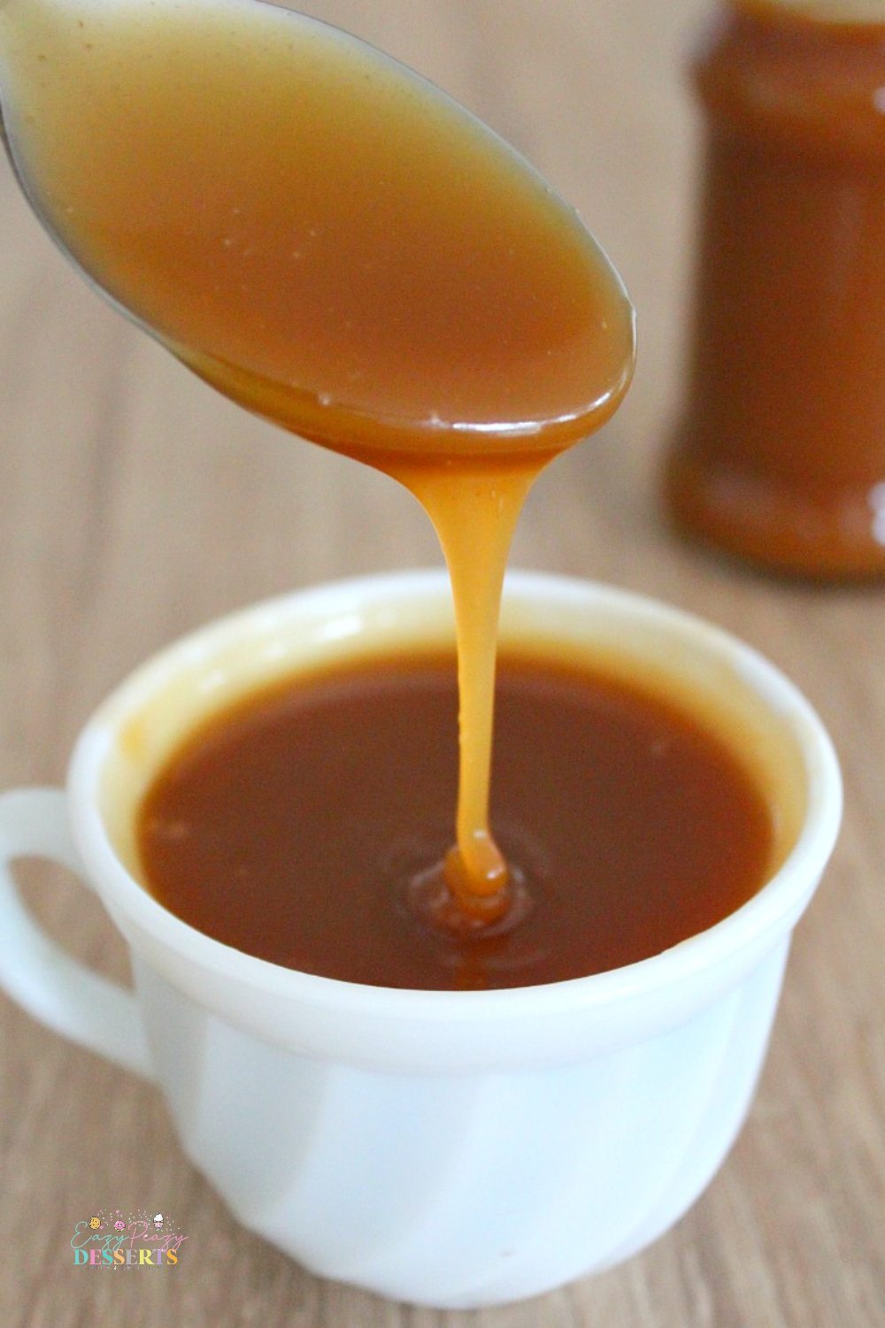 Close up image of easy salted caramel sauce
