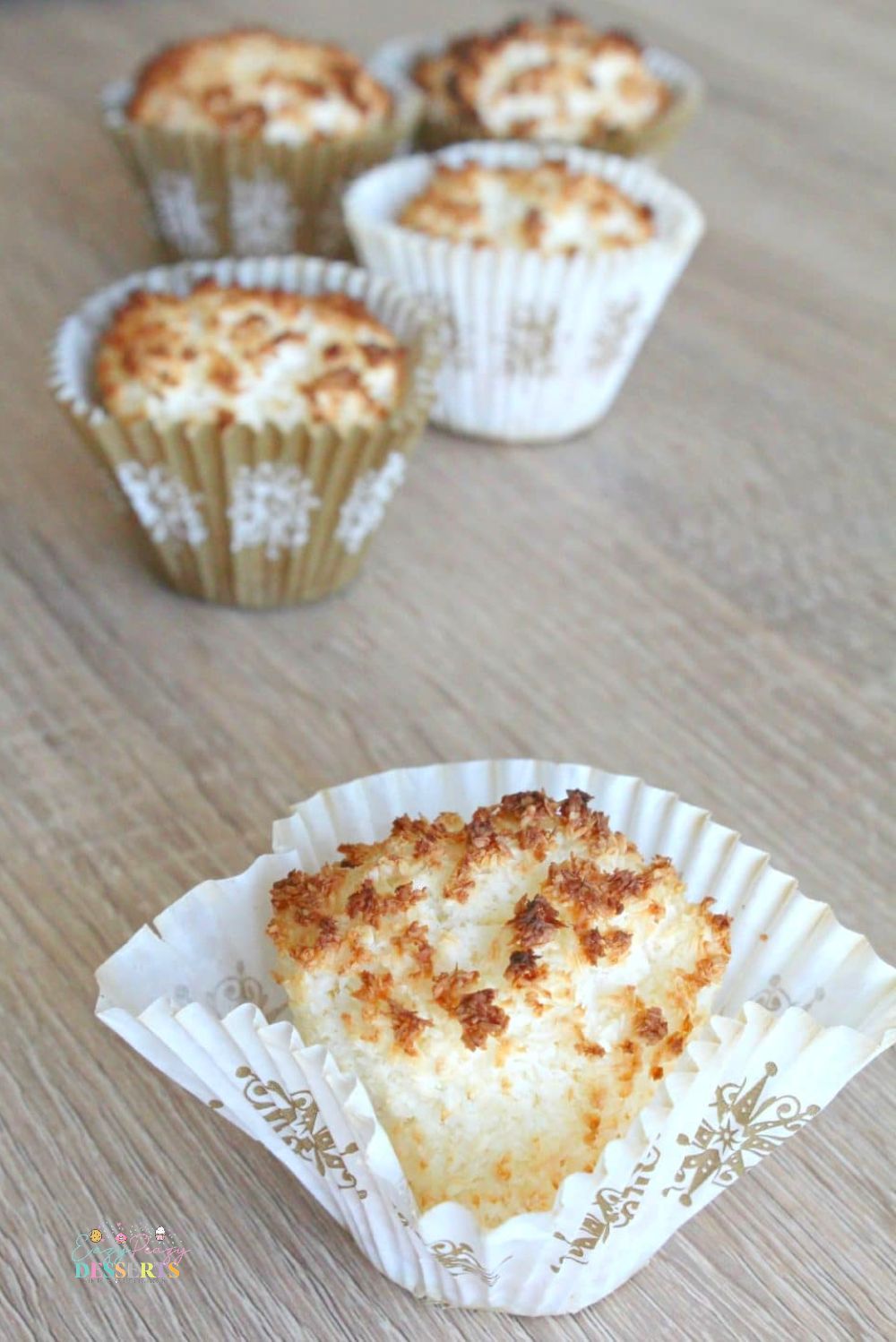 Close up image of gluten free coconut muffins