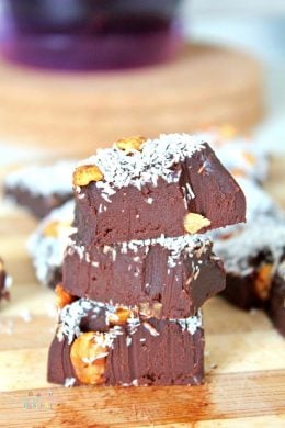 3 pieces of two ingredient fudge