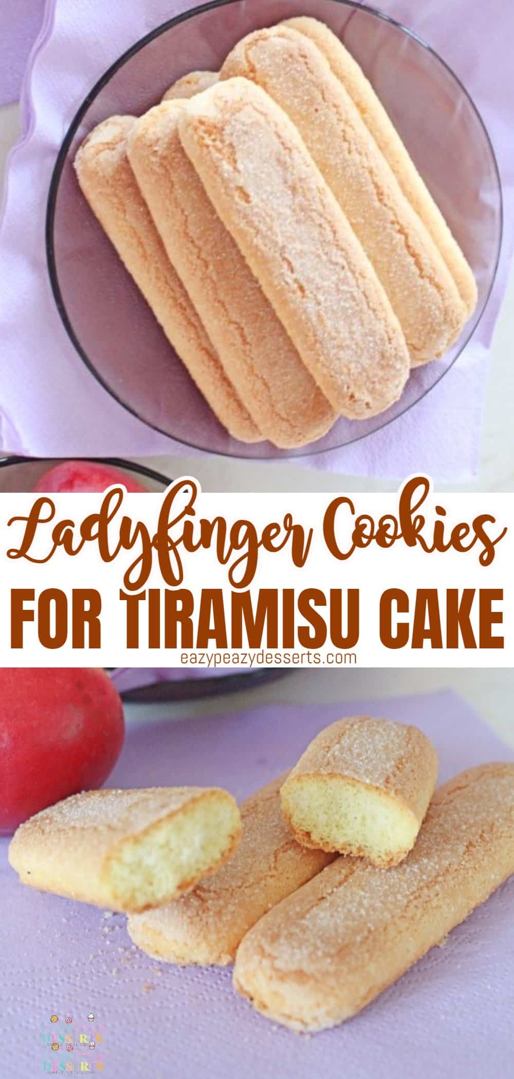 Homemade ladyfinger cookies for tiramisu cake