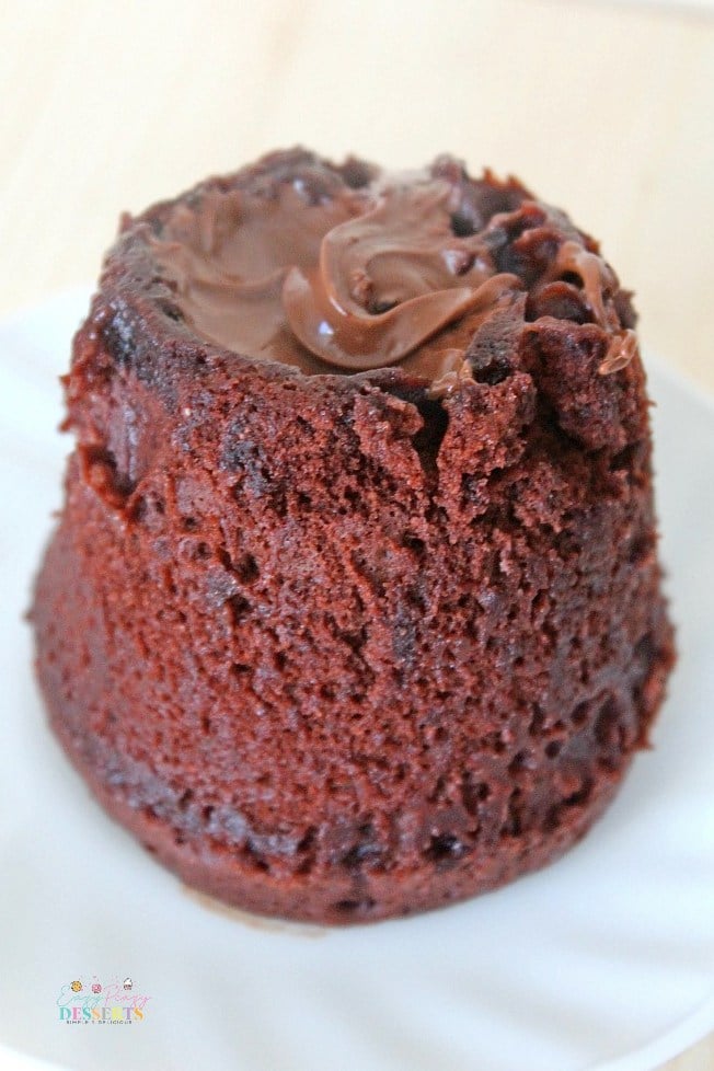 Angle image of Nutella lava cake in a mug