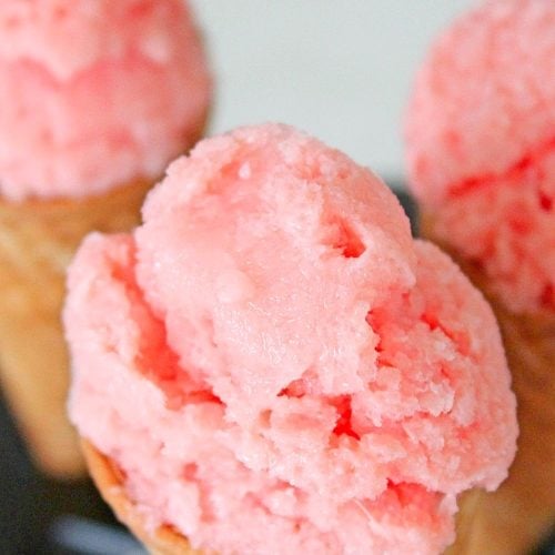 Watermelon ice cream recipe in ice cream cones