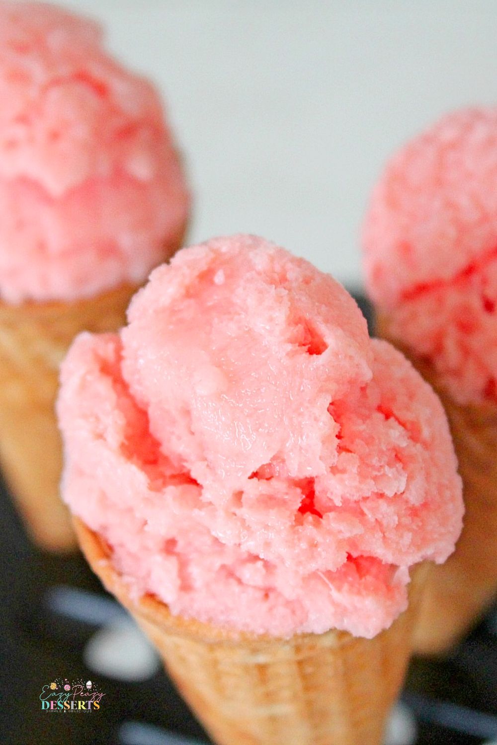 Watermelon ice cream recipe in ice cream cones