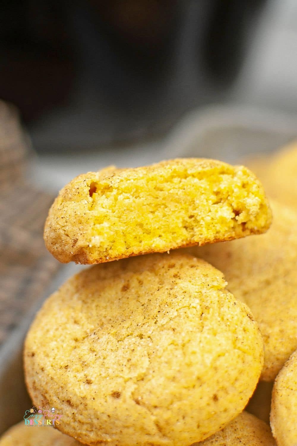 Close up image of pumpkin spice snickerdoodles