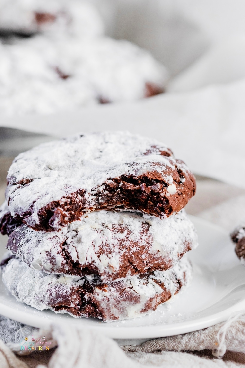 Close up image of chocolate crinkles