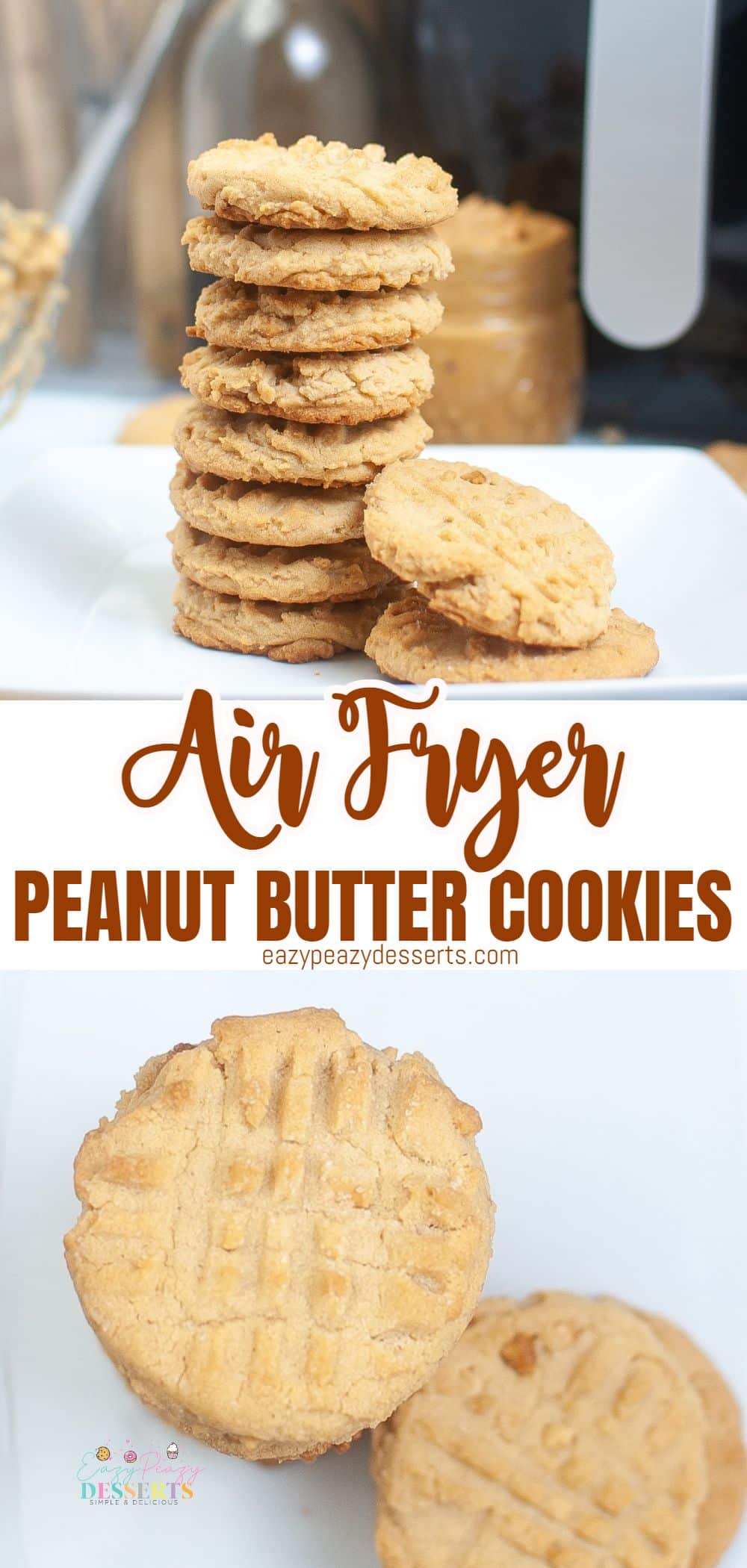 A stack of Air fryer peanut butter cookies