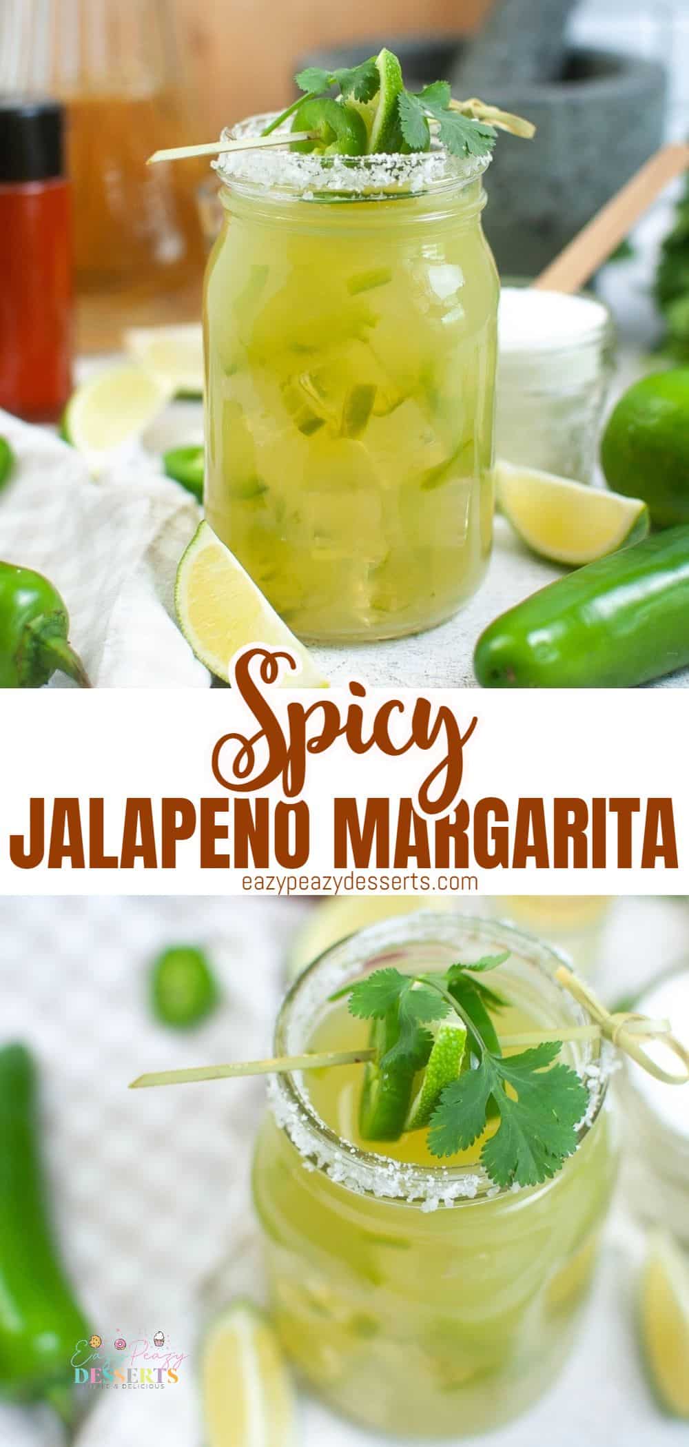 Photo collage of spicy margarita drink