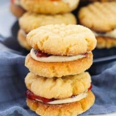 Peanut butter and jelly sandwich cookies