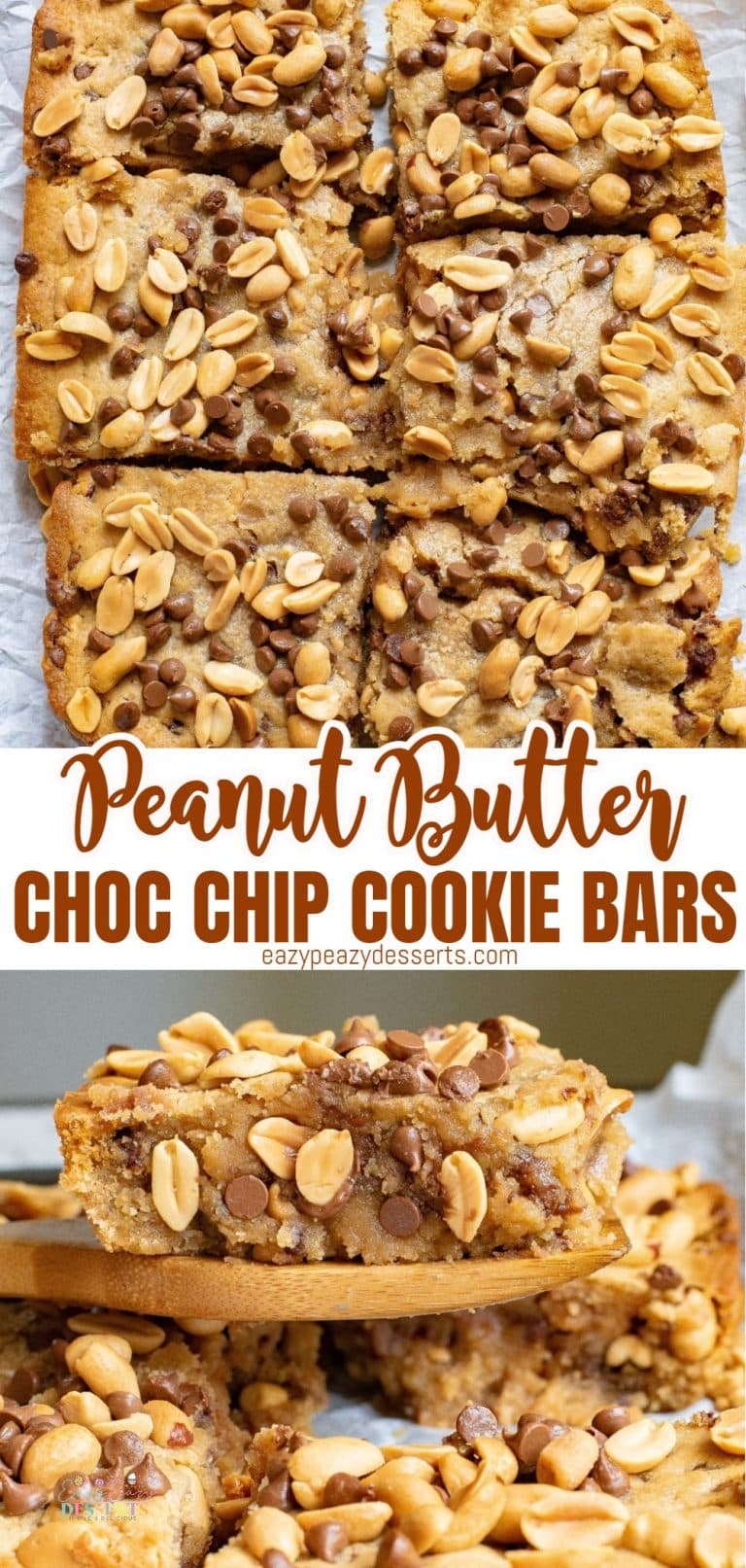 Peanut butter chocolate bars - Eazy Peazy Desserts