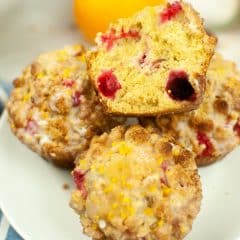 Moist and fluffy cranberry orange muffins