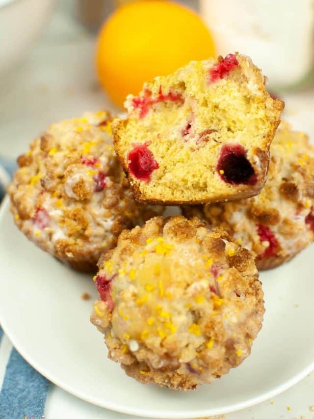 MOIST AND FLUFFY CRANBERRY ORANGE MUFFINS STORY - Eazy Peazy Desserts