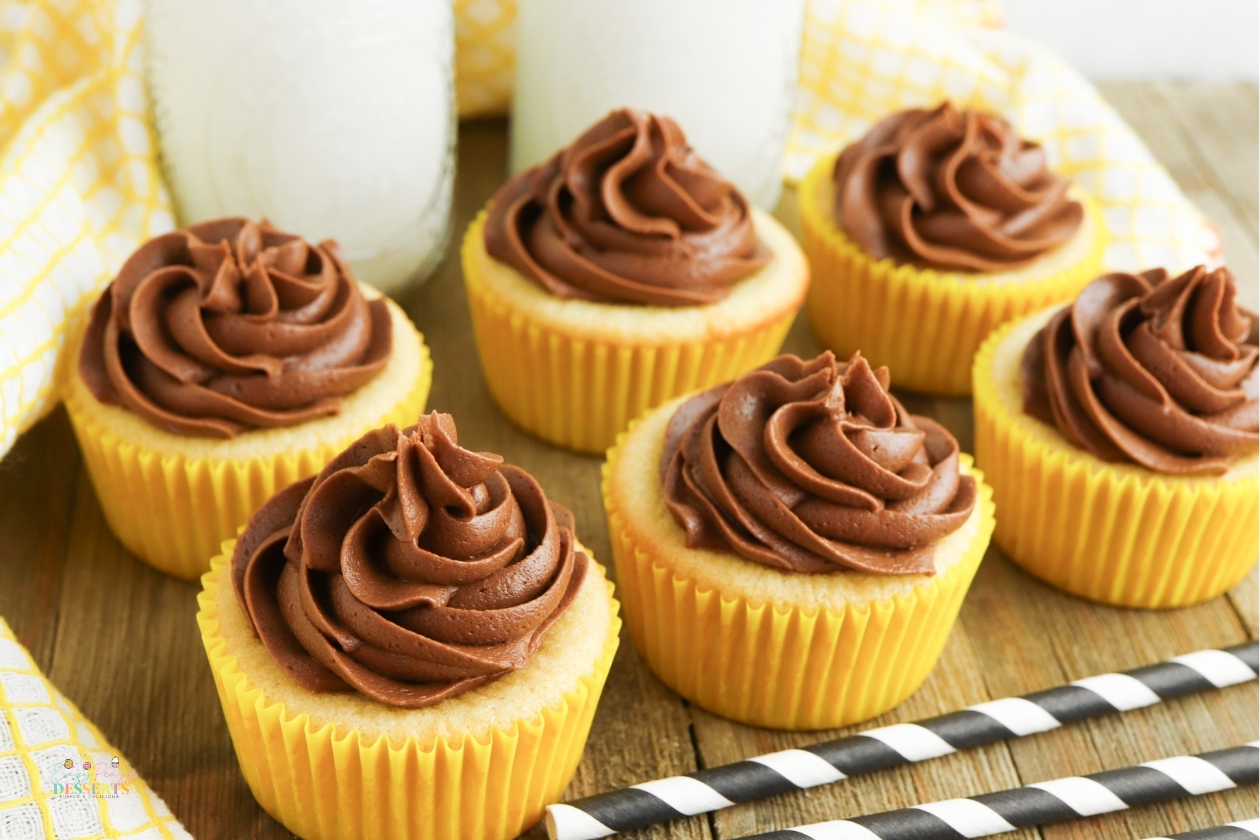 This recipe for yellow cupcakes combines the right ratio of butter, sugar, and eggs to create an ultra-light, fluffy texture.
